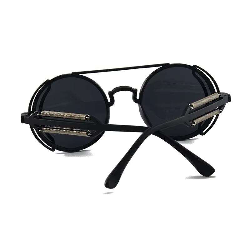 Oude metalen Steampunk Flip-zonnebril Flip heren- en damesmode ronde frames