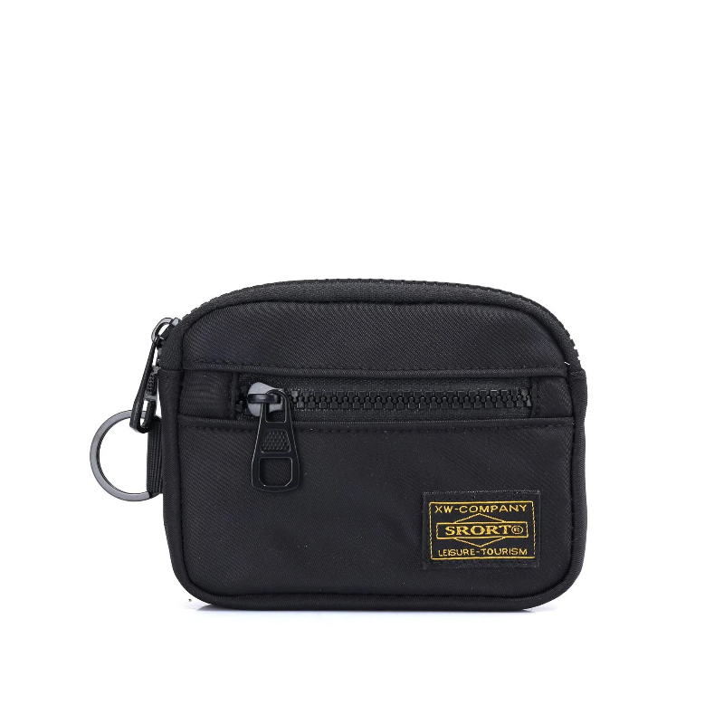 Bolsa de moedas de pano oxford moderna e moderna, estilo de roupas de trabalho masculinas e femininas, bolsa de cartão pequena portátil, multifuncional casual