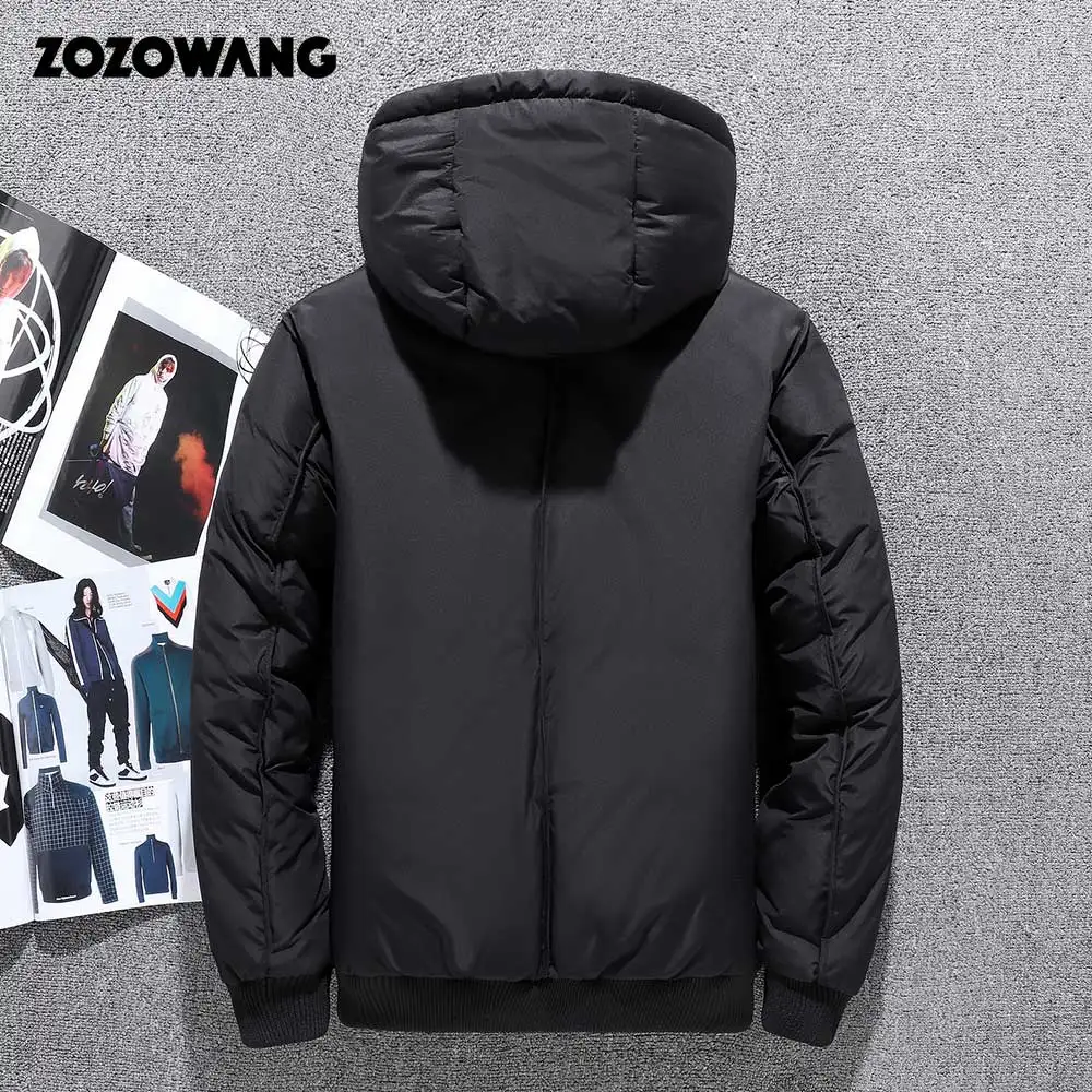ZOZOWANG-Chaqueta de plumón de pato blanco para hombre, Parka informal de plumas de ganso, Abrigo con capucha, chaquetas impermeables gruesas y cálidas, invierno, 2023