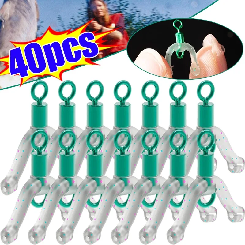 Fishing Hook Separator Anti Tangle Boom Green Silicone Bifurcator High Elastic Subline Splitter Lure Rigging Accessories Tool