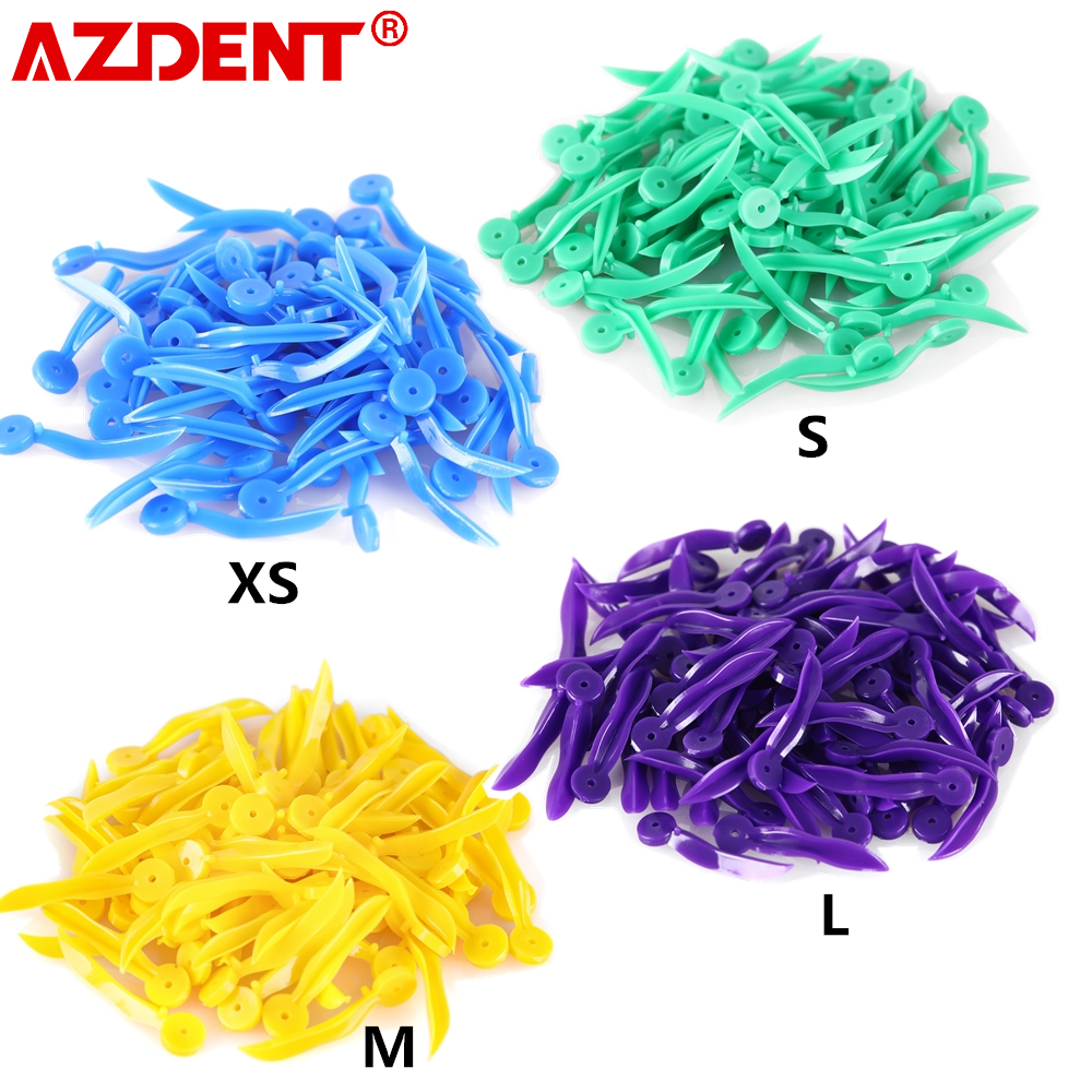 AZDENT 100 Cái/hộp Nha Khoa Nêm Răng Khoảng Cách Nêm Với Lỗ Kích Thước Lớn Trung Bình Phụ Nhỏ Nhỏ Nha Khoa Dùng Một Lần