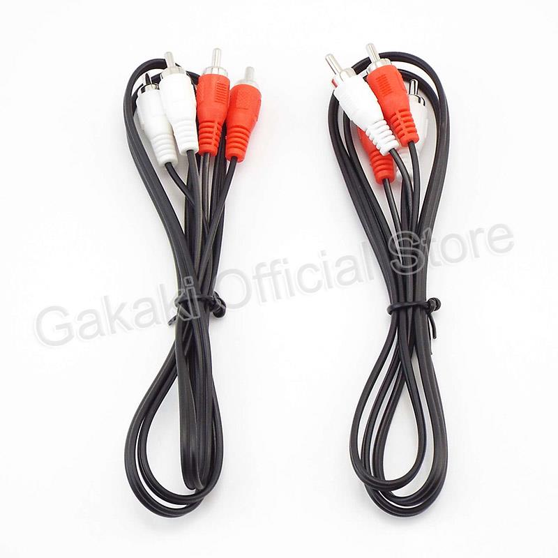 Dual RCA Đực Sang 2 Đầu RCA Đực Cáp Âm Thanh Stereo Cáp AV Cho TV DVD CD Khuếch Đại Âm Thanh