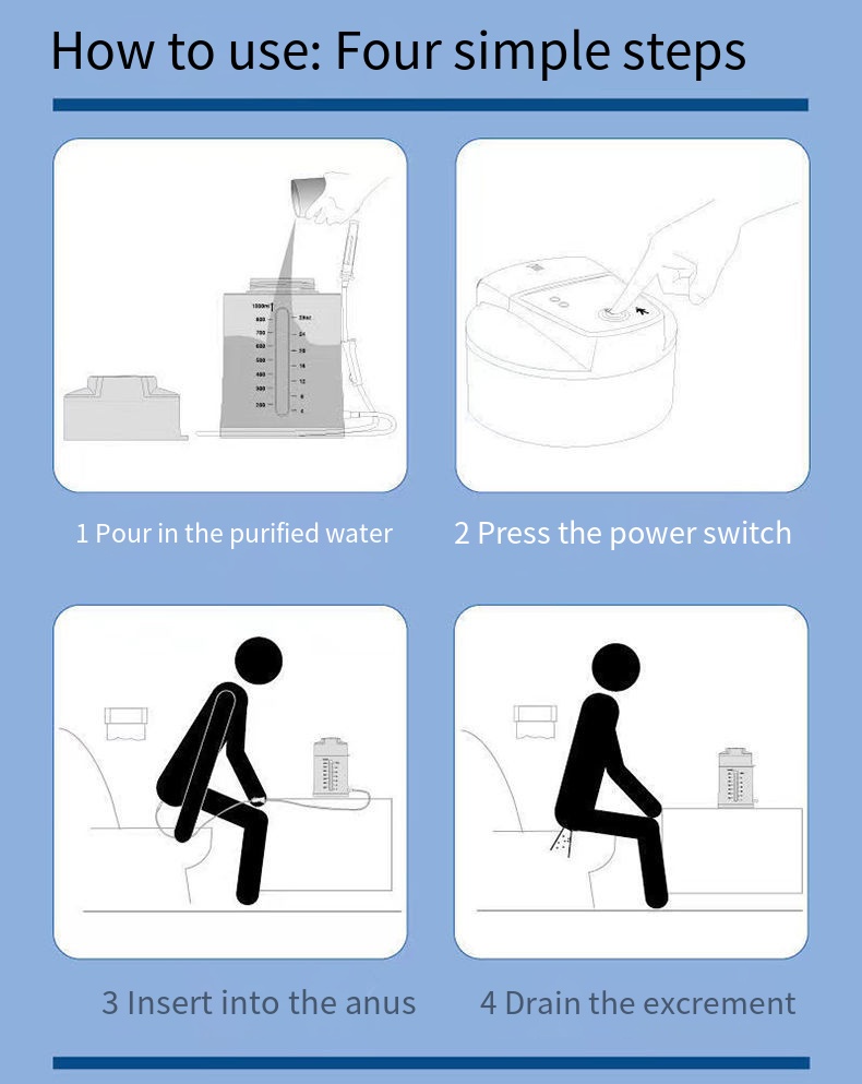 การถ่ายอุจจาระไฟฟ้าลําไส้ทําความสะอาด Medical Enema Machine Hydrotherapy Instrument ผู้สูงอายุและเด็กลําไส้ทําความสะอาด