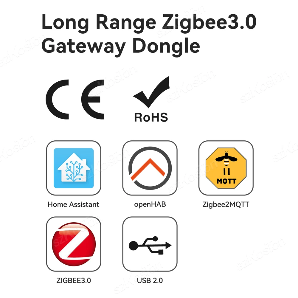 ZigBee-llave electrónica USB 3,0 Plus E, dispositivo inalámbrico Universal, de código abierto, funciona con asistente de casa, OpenHAB, Zigbee2MQTT