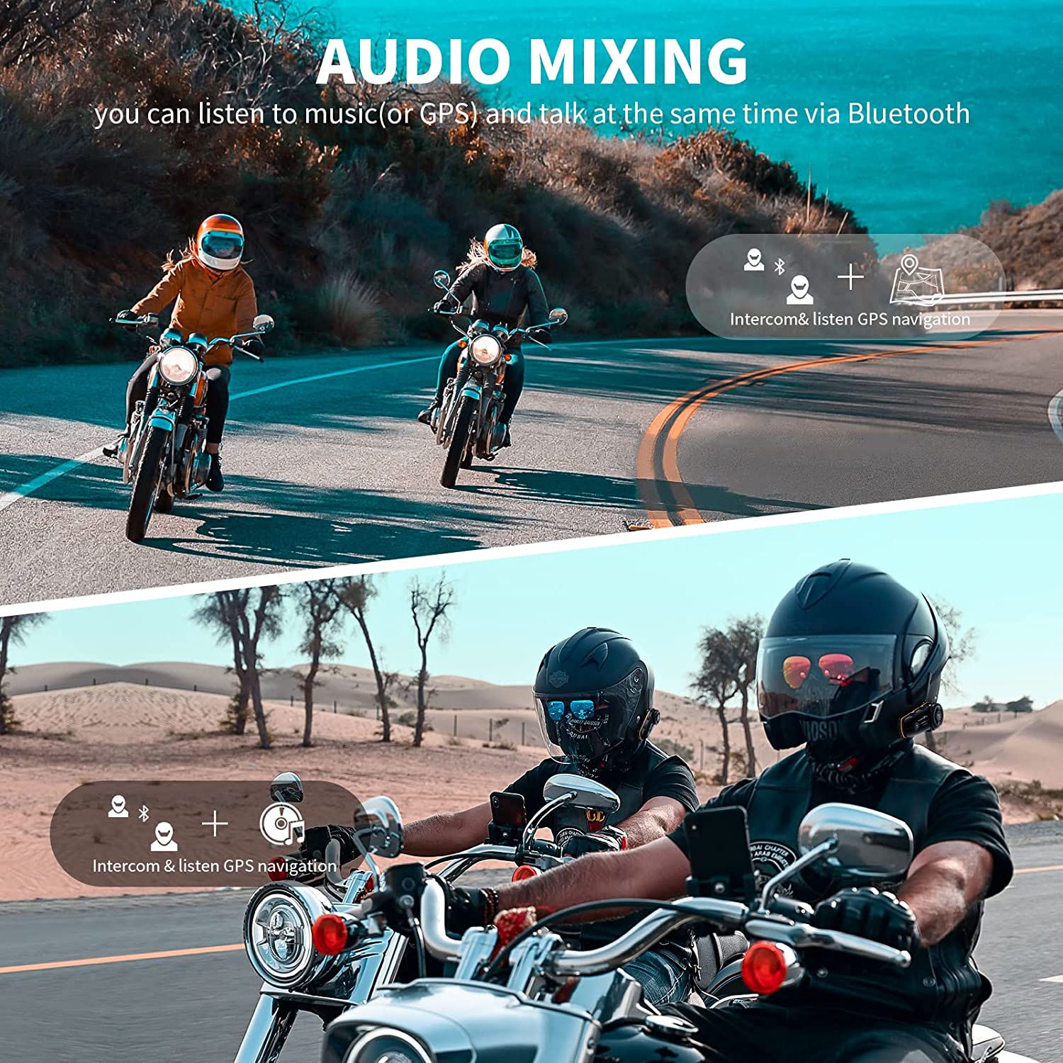 Fodsports FX8 Pro Intercom Motorcycle Helmet Headsets 8 Riders Dual Bluetooth Intercomunicador Moto Music Share Interphone