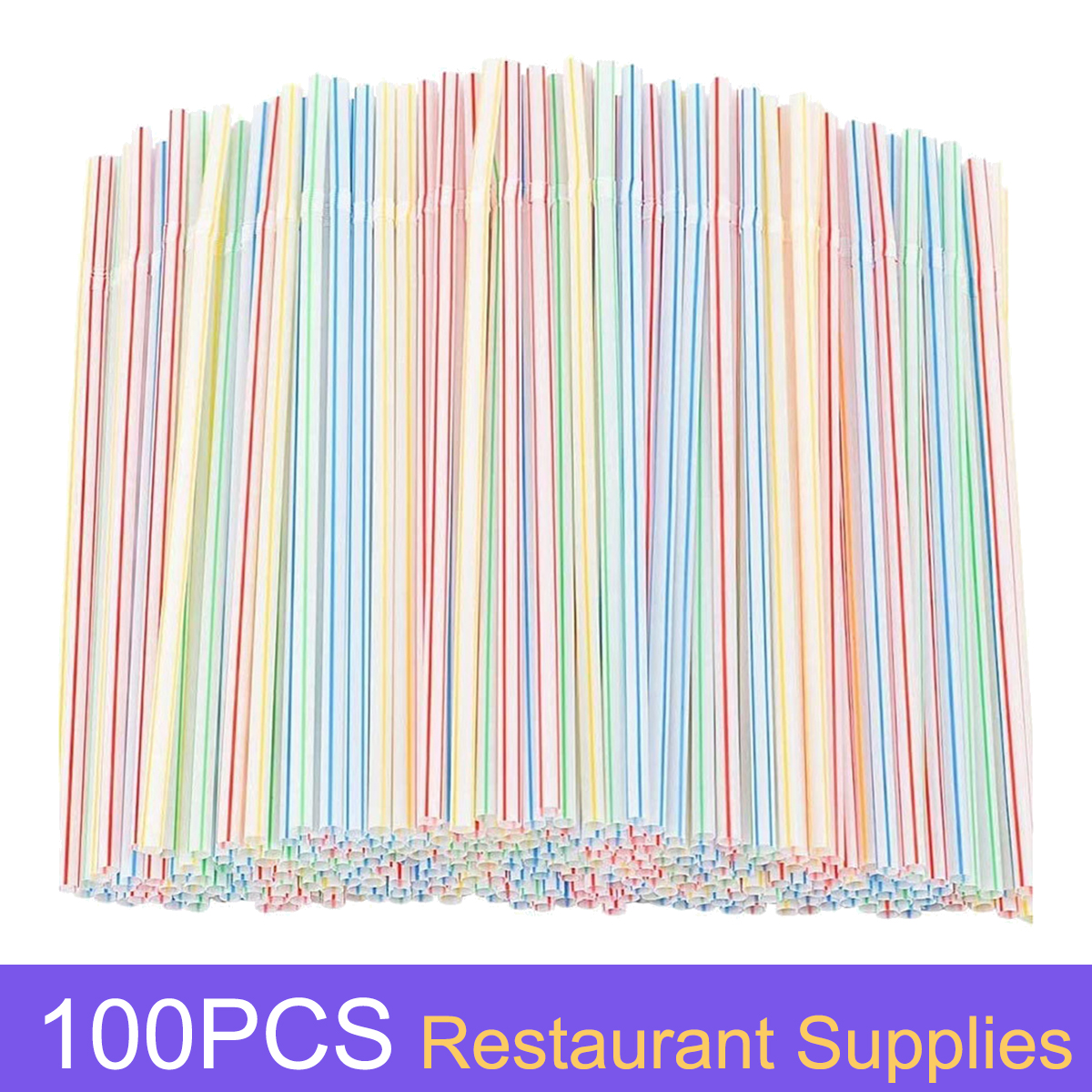 Fluorescente plástico canudos, dobrável, descartável, decoração do casamento, cozinha, Fontes do partido, 100-1000 Pcs