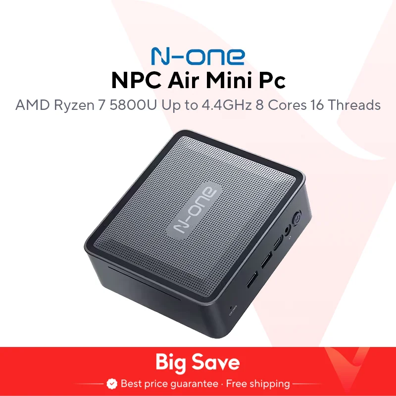 N-one AMD Ryzen 7 5800U Mini PC Air 16 GB DDR4 512 GB SSD Micro computer desktop Dual-Band WiFi 6, Bluetooth 5.2 per casa/ufficio