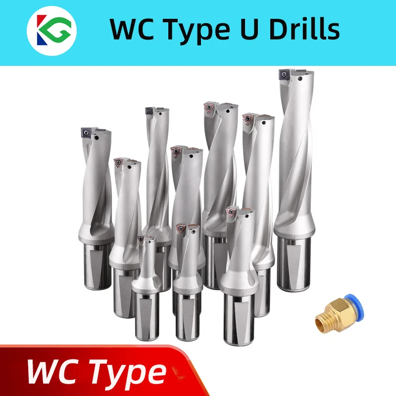 WC U Drill With Inserts WCMX WCMT 2D 3D 4D 5D Indexable  WC Drill Bits Internal coolant Drilling Tool For Lathes Cnc