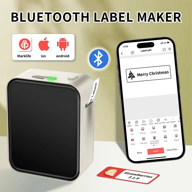Marklife p15 impressora de etiquetas térmica sem fio bluetooth fabricante de etiquetas sem fio semelhante ao niimbot d11 d110 mini impressora fita adesiva adesivo
