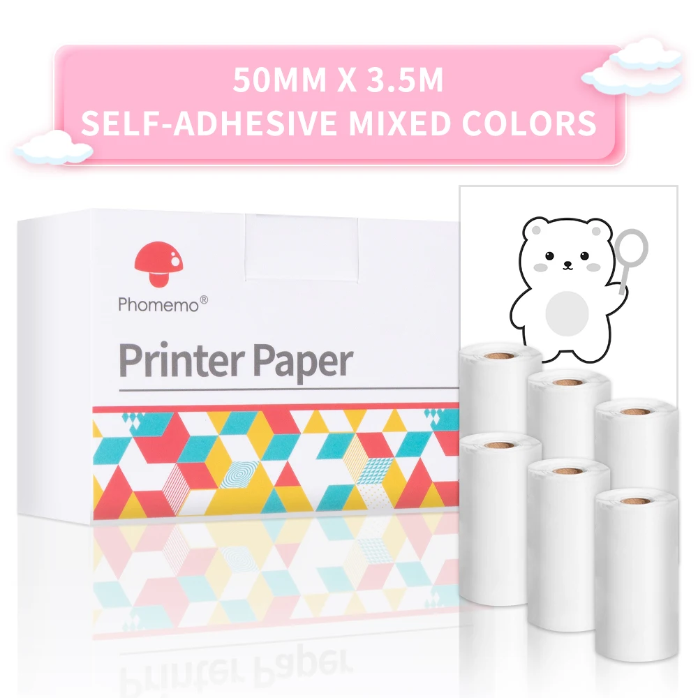 Phomemo – papier Photo auto-adhésif coloré, autocollant Original pour imprimante Photo M02 M02S M02Pro