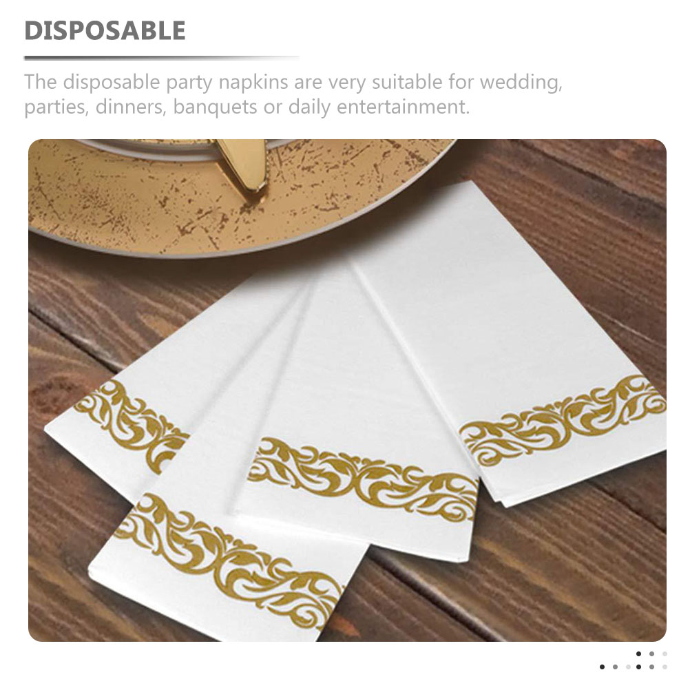 25 Pcs Decorate Silver Table Paper Napkin Wood Pulp Napkins Dinner Foldable Tissue Hotel Desktop Party Wedding Banquet