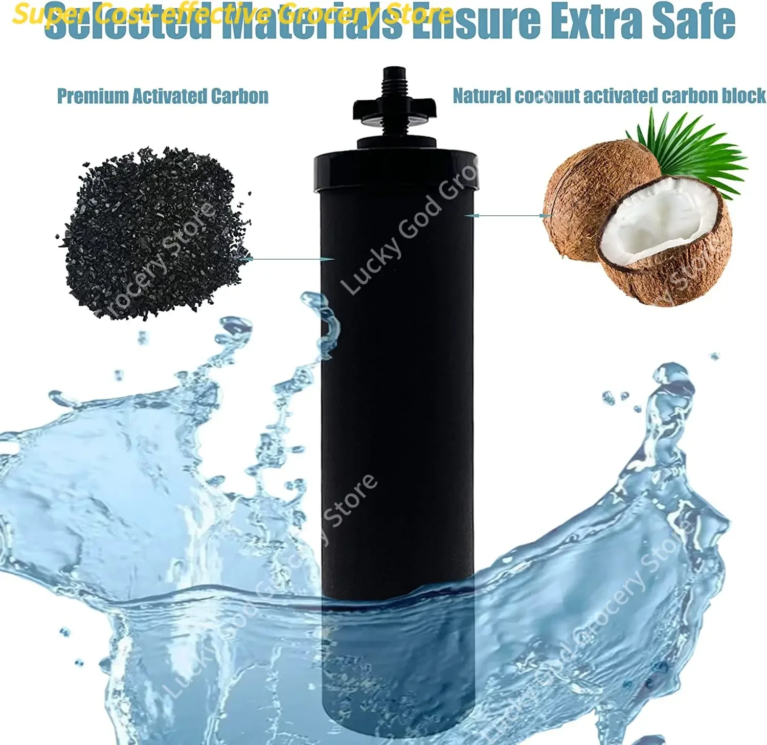 Filtre à eau de remplacement 2 BB9-2 et 2 fluorures PF-2, Compatible avec le système de filtrage d'eau par gravité Black Berkey