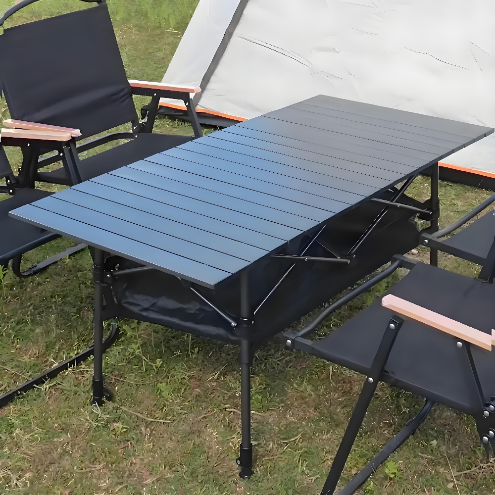Mesa de acampamento dobrável de alumínio com bolsa de armazenamento para acampamento ao ar livre, caminhadas, piquenique, praia, pesca, mochila, churrasco, rv