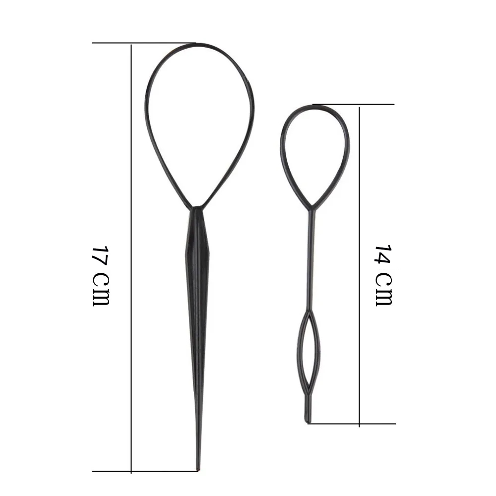 2pcs/S et Ponytail Creator Plastic Loop Black Pony Topsy Tail Clip Hair Accessories Braiding Maker Styling Tool For Women Girls