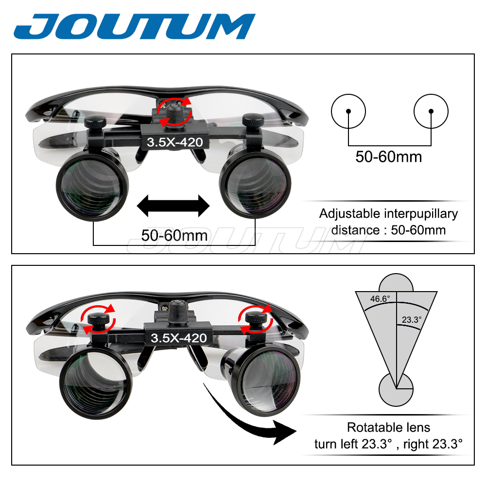 Lupa Dental Binocular con aumento de 3,5x/2,5x, lupa quirúrgica para cirugía con faro, luz LED, lámpara de lupa para operación médica