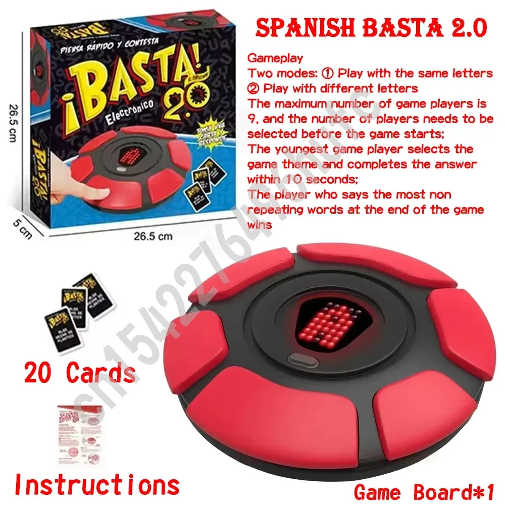 ใหม่ Basta 2.0 1.0 สเปน Word เกม Fast-Paced ครอบครัวเกมกระดาน Crazy ตัวอักษรเกมเด็ก Interactive Turntable ของเล่น