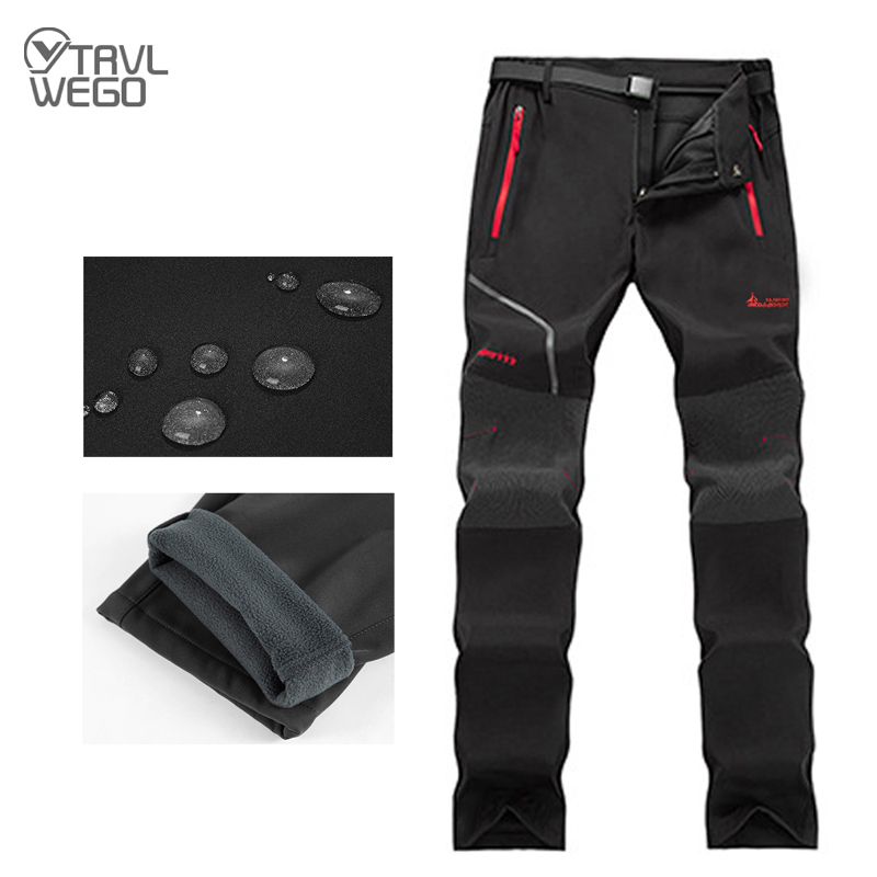 TRVLWEGO Männer Winter Outdoor Ski Trekking Hosen Soft Shell Winddicht Wasserdicht Warm Halten Camping Radfahren eis-skating Hosen