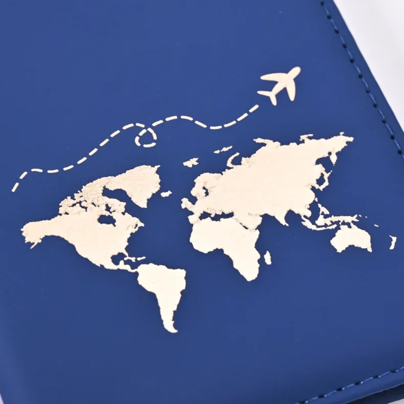 Porta-passaporte de couro, bolsa para documentos de viagem comercial, capa para passaporte, bolsa para transporte de passaporte masculino e feminino, porta-cartão de nome pu