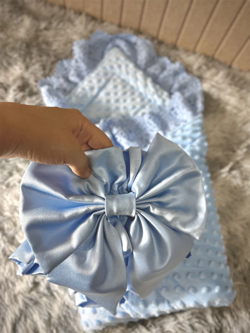 เด็กฤดูหนาวผ้าห่ม Swaddle ชายหญิงลูกไม้ฝรั่งเศส Essential รับผ้าห่ม Ultra-Soft ทารกแรกเกิด Registry Sleeping Wraps