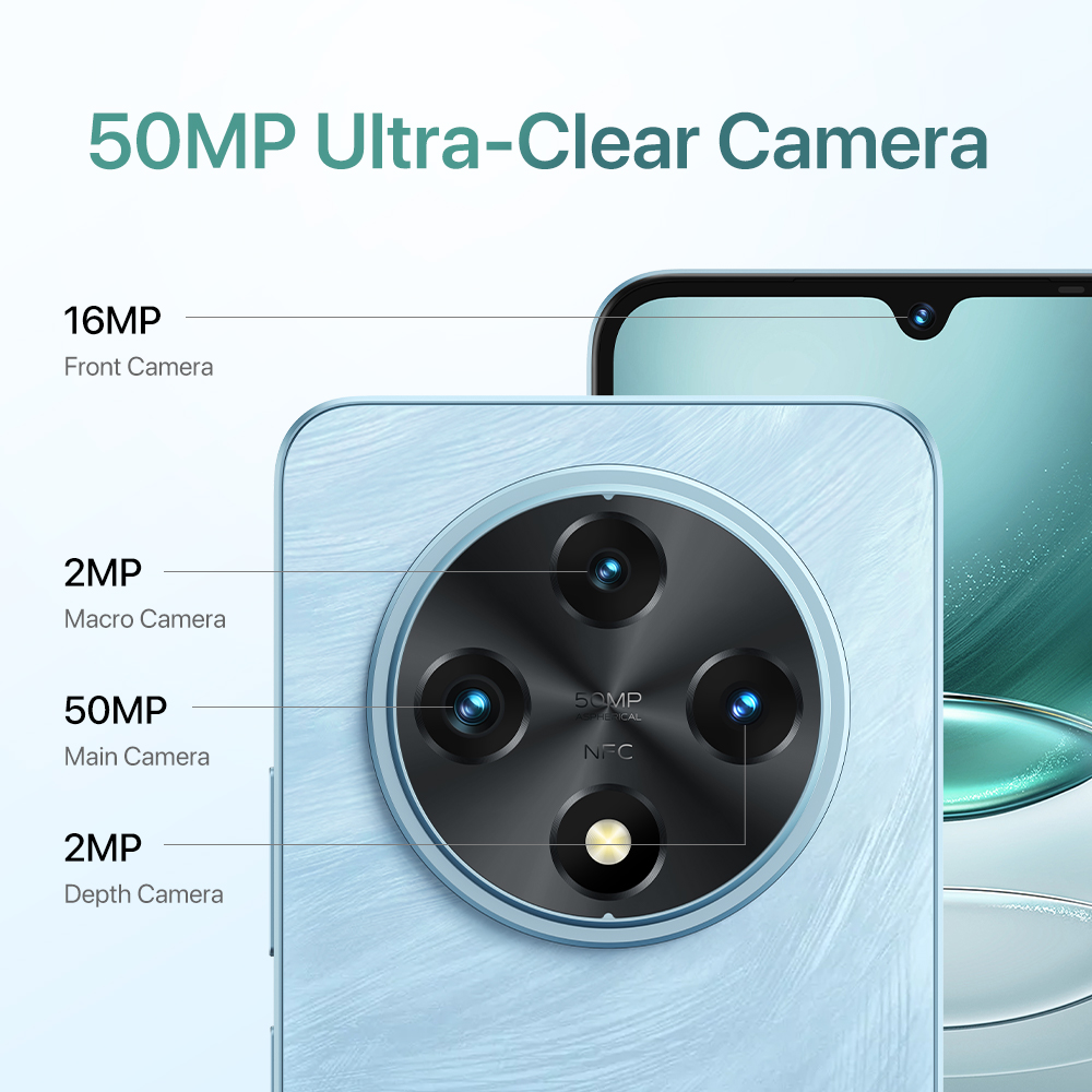 UMIDIGI G100 Smartphone 4G Octa-Core Android 14 6.9" 120Hz 128GB 50MP Triple Camera 6000mAh Battery 20W Dual SIM Cellphone NFC