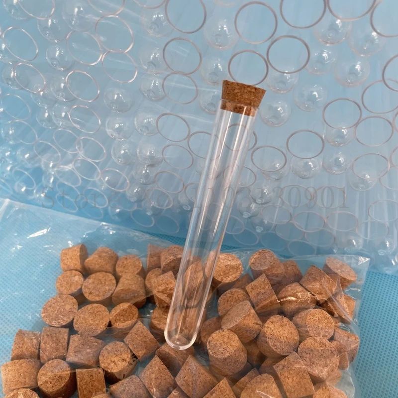 Provetta in plastica trasparente da laboratorio da 50 pezzi 100 pezzi con tappo in sughero per bomboniere o esperimenti scolastici