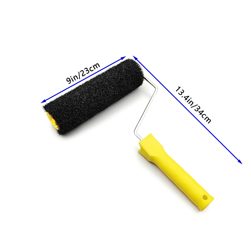 Escova de rolo de fibra preta de 9 polegadas para aplicação de massa, textura de arte de parede - ferramenta DIY de decoração de casa, 9 polegadas, preta, escova de fibra, rolo,