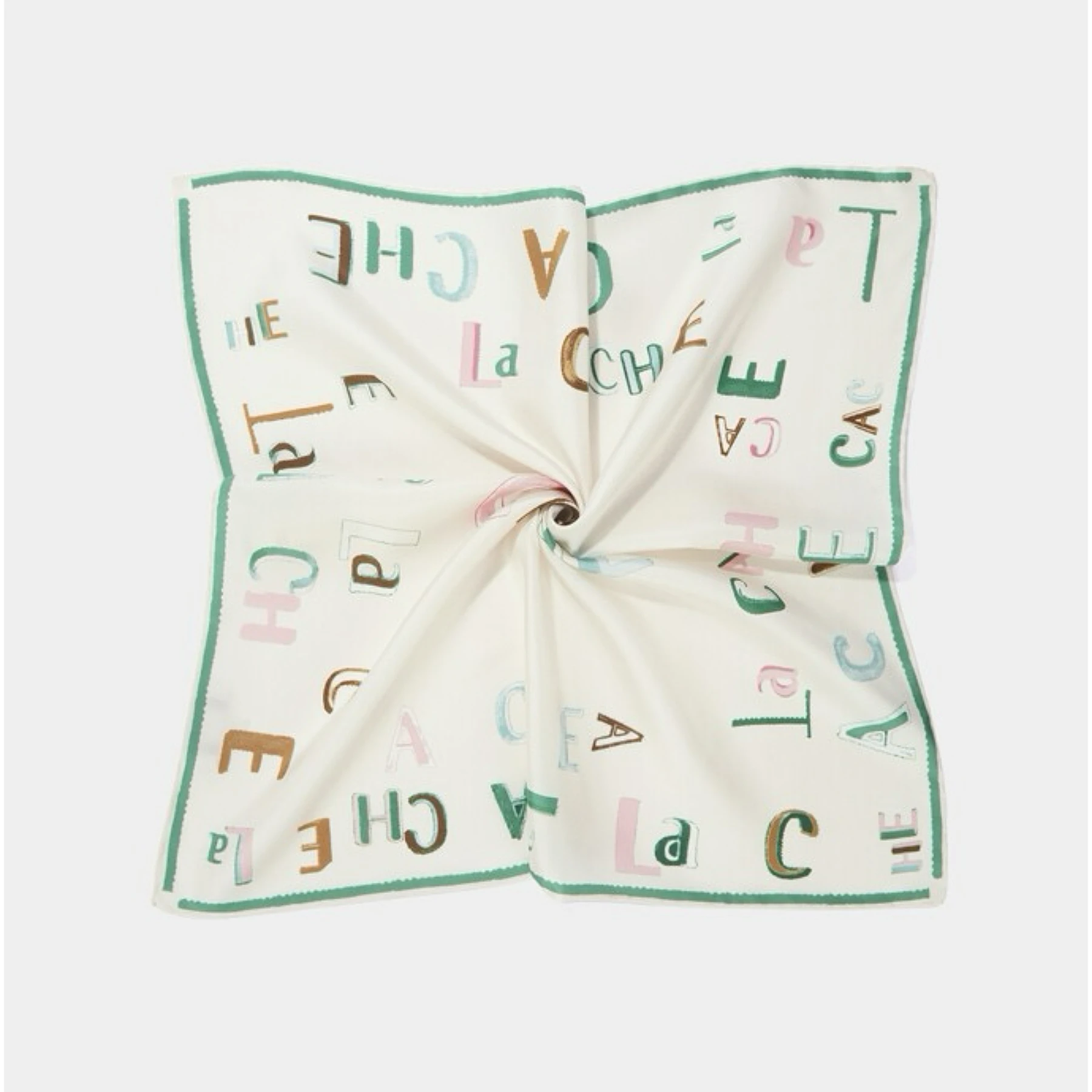Lenço de Seda Casual de Moda com Padrão de Letras e Bloco de Cores para o Início do Outono, Lenço Decorativo Longo Retangular...