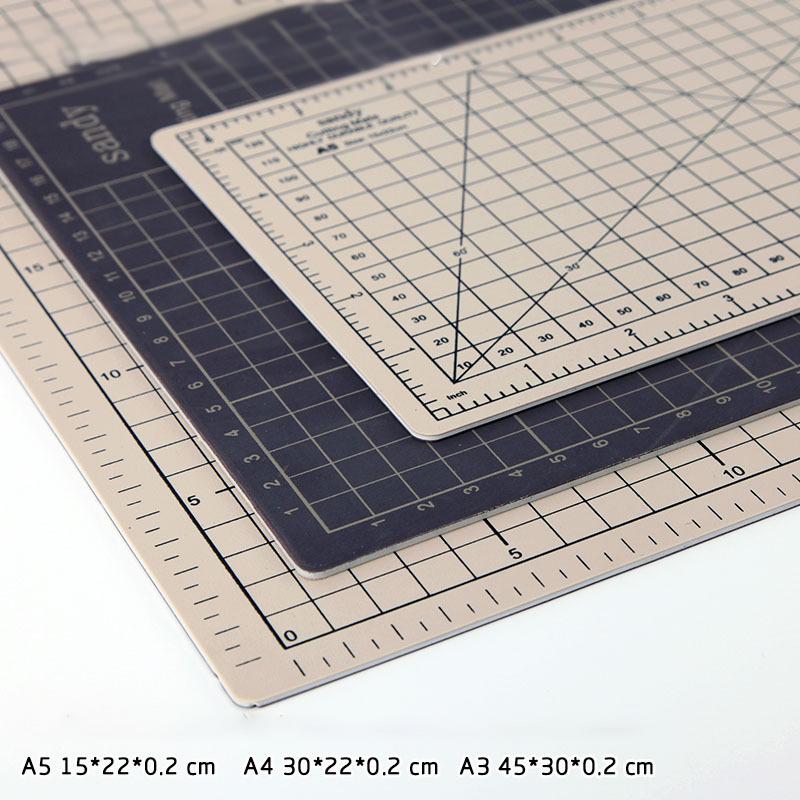 A2 Two-color Cutting Board Diy Manual Rubber Stamp Carving Pad Cutting Board Cutting Grid Pvc Grid Line Self-healing Cutting Pad