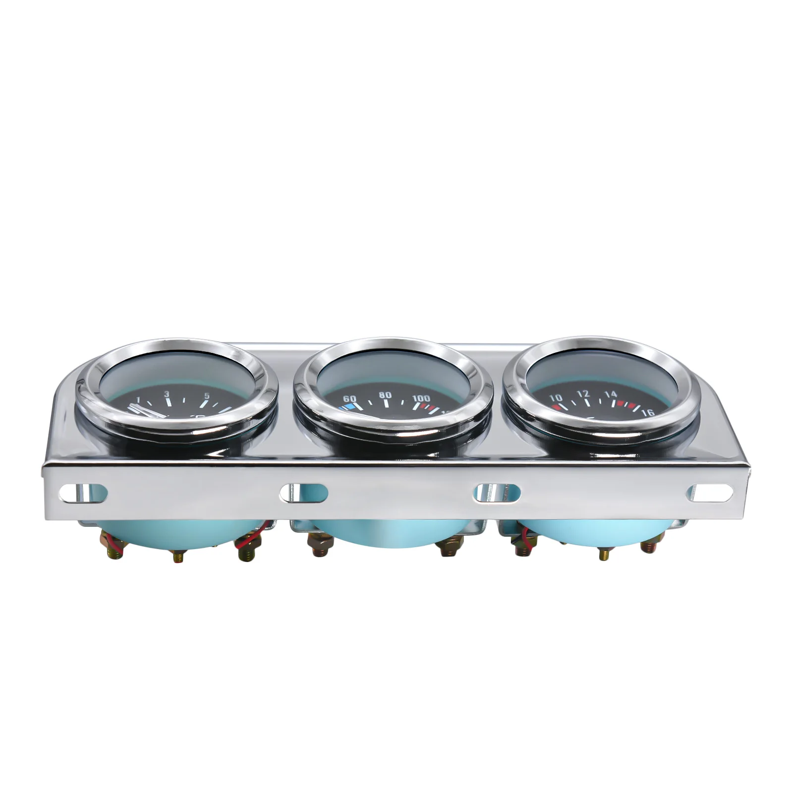 52 mm 3-in-1 Öldruckmesser + Voltmeter + Wassertemperaturanzeige Kit Voltmeter mit Sensor Öltemperaturanzeige Dreifachzähler