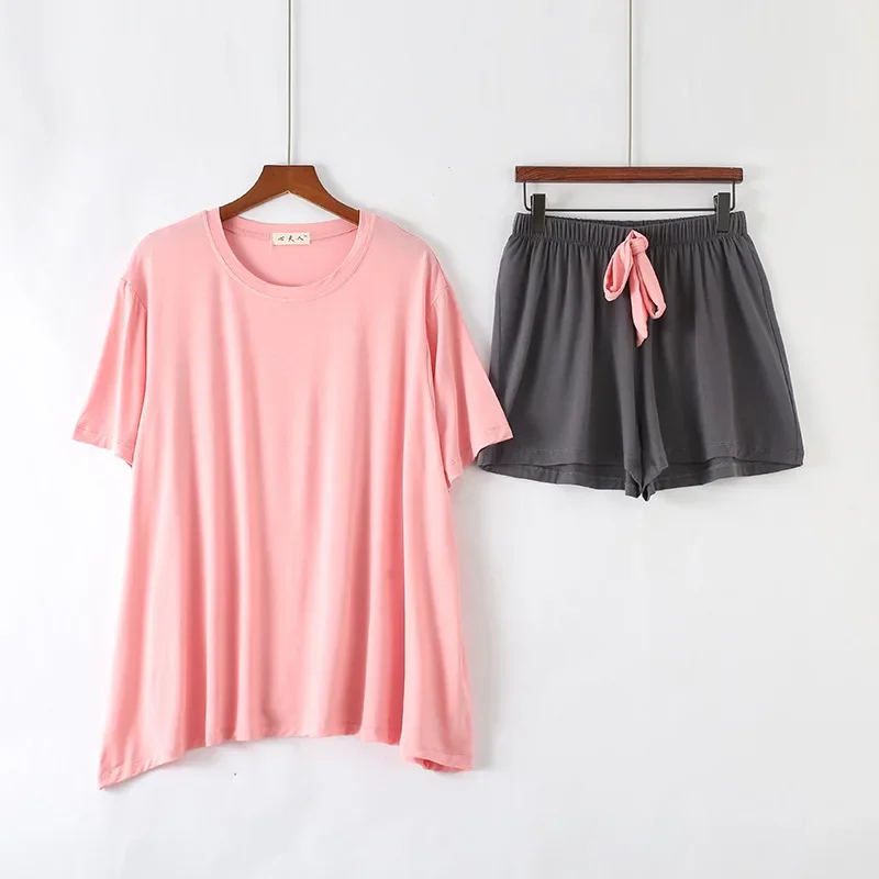Sommer 2025, neuer Damen-Pyjama, lässig, Anzug, Modal, Kurzarm-Shorts, Damen-Pyjama, dünner Abschnitt, locker, große Größe, Heimservice