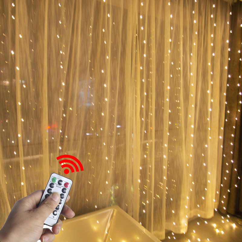 Luzes LED Cortina Quente Fada Corda Luzes Festival Iluminação Rainbow Window Lâmpada Home Quarto Casamento Decoração De Natal
