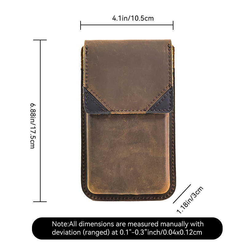 1pcRetro lederen heuptas voor heren, met universele magnetische sluiting en een klepontwerp, superieure bescherming