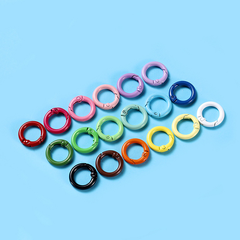 10/50Pcs Metal O Ring Spring Clasp Openable Round Carabiner Keychain Clips Hook Dog Chain DIY Jewelry Buckle Connector