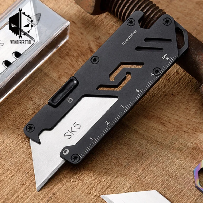 Cuchillo EDC multifuncional Muuж кан maesлярія Cutter Papelería Desembalaje portátil Corte de papel para abridor de botellas doméstico al aire libre