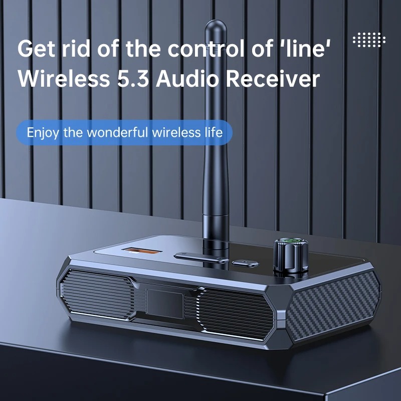 Bluetooth 5.3 オーディオレシーバーサポート USB U ディスク再生ワイヤレスアダプター R/L 2 RCA/3.5 ミリメートル AUX/光ファイバージャックカーキットスピーカー用