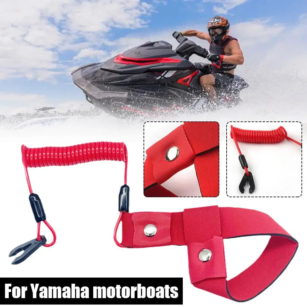 Cordão de parada de emergência para motor de barco a motor, corda de parada, chave flutuante, cordão de pulso de segurança para yamaha jet ski wave runner