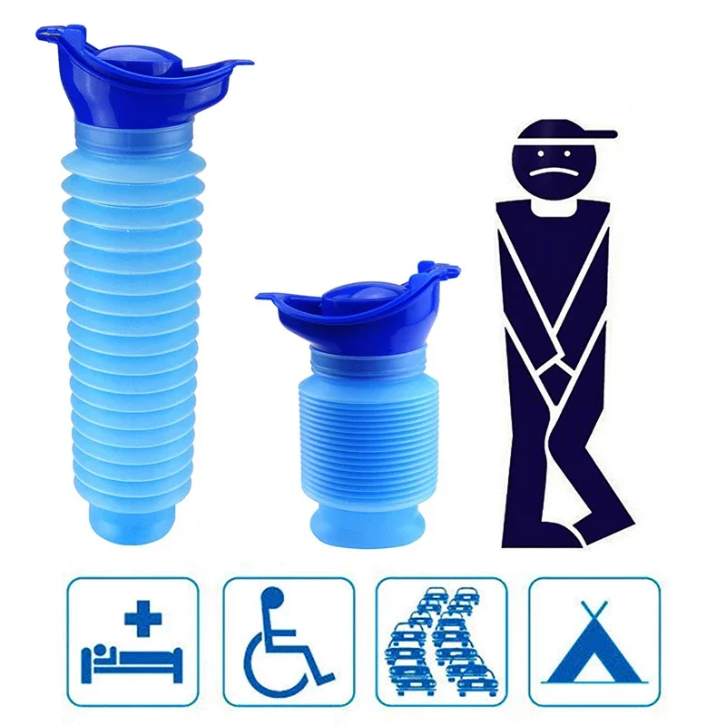 Botella de orina retráctil portátil de 750ml, urinarios para mujeres y niños, viajes en coche al aire libre, tráfico, Camping, inodoros portátiles