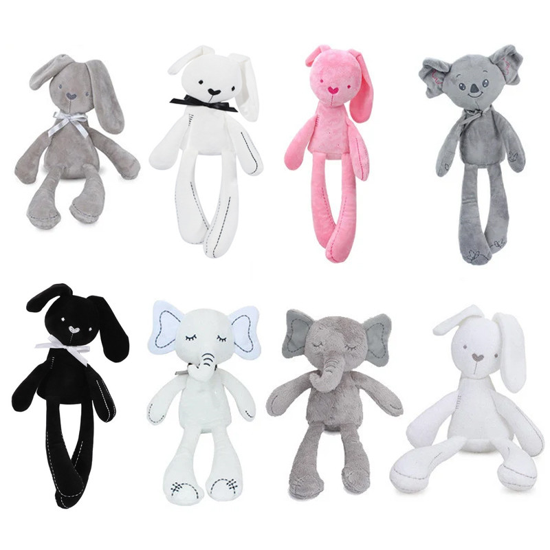Marioneta de mano de conejo de peluche para bebé, cochecito de cuna suave, muñeca relajante para dormir, cochecito móvil para niños, anillo colgante, juguetes para niños, regalo