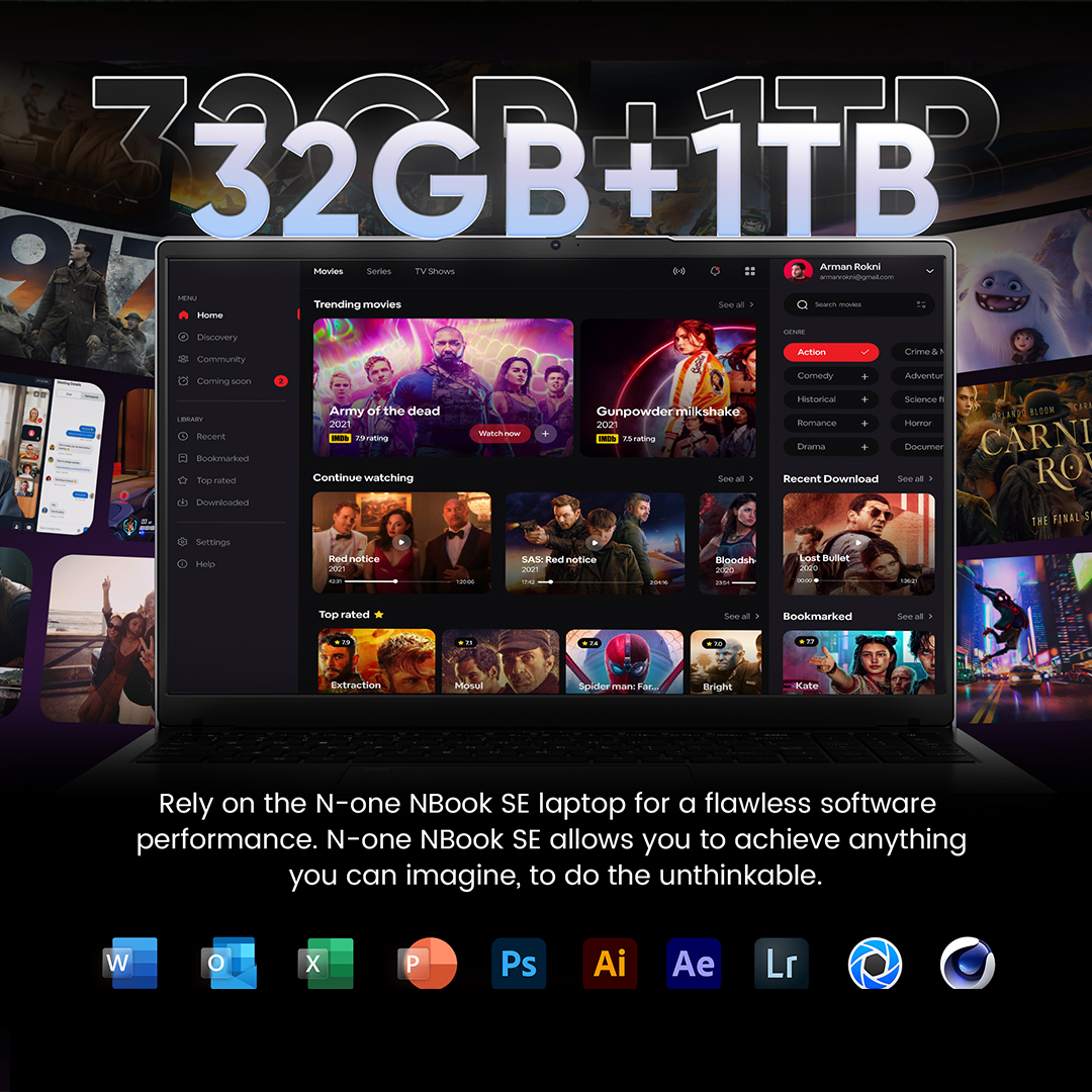 N-one Laptop nbook se und ryzen7 5825u ddr4 (16 16) gb 1tb ssd 15.6 ''Notebook Dual Band Windows 11pro Handheld-Gaming-Computer