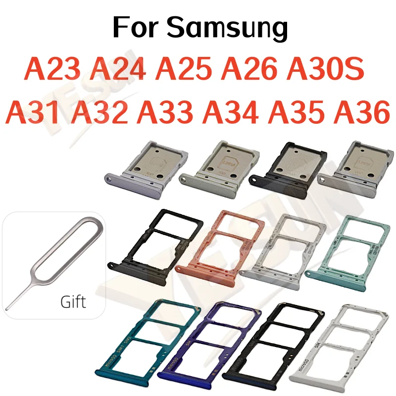 Для Samsung Galaxy A23 A24 A25 A26 A30S A31 A32 A33 A34 A35 A36 Держатель ящика лотка для SIM-карты с двумя слотами Запасные части