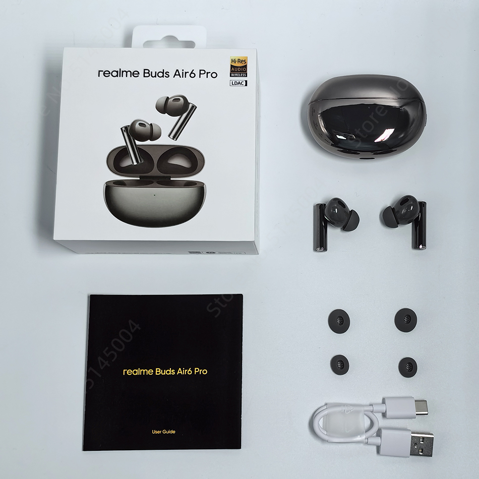 Global Version realme Buds Air 6 Pro True Wireless Earphone 50dB Active Noise Cancelling Bluetooth 5.3 TWS Headphone LDAC