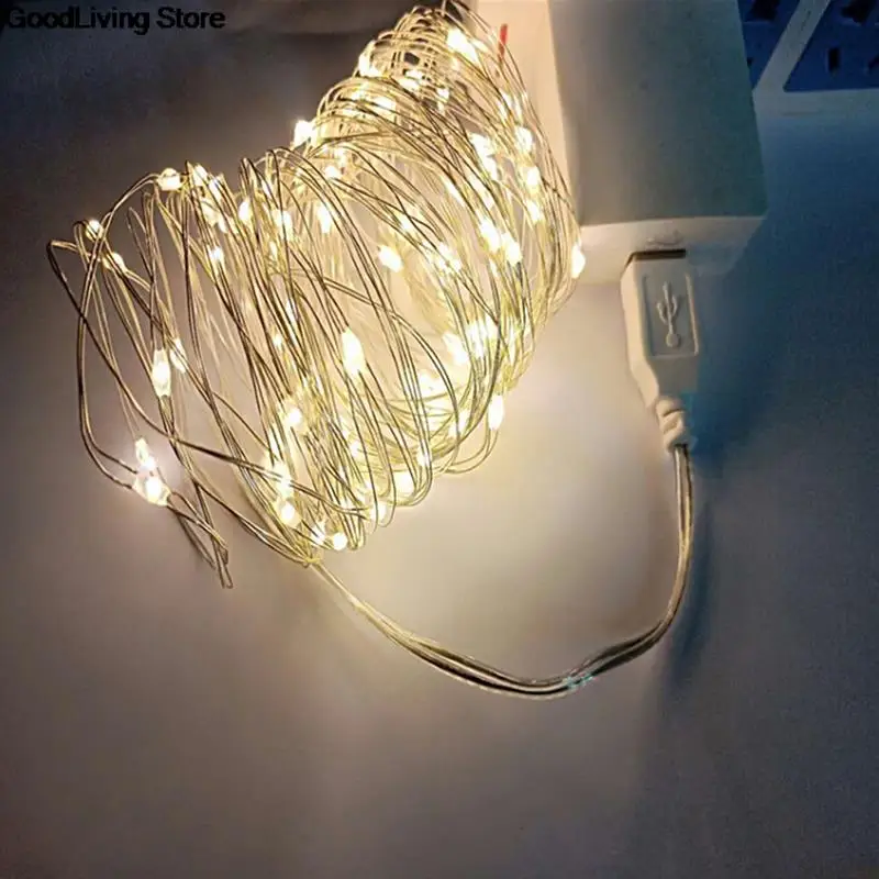 Mini Cadena de alambre de cobre para decoración, luces Led de hadas para Navidad, boda, fiesta, USB, Powerd, 1 piezas, 2M, 20LED, 3M, 30Led