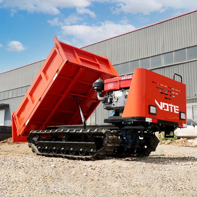 Chinese Mini Crawler Transporter  Manufacturer Farm And Garden Use  Asoline Tracked Dumper High Efficiency Hydraulic Dump Truck