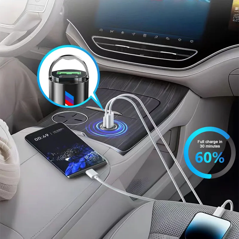 Micro Car Quick Charger Vehicle Cigarette Lighter Convert Plug Car Accessories For BMW X6 X1 X2 X3 X4 X5 X7 E46 E39 E90 E36 E60
