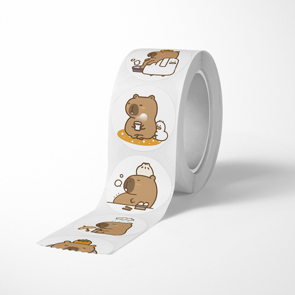 Capybara bonito adesivo impermeável, Graffiti estética, decorativa, bagagem, laptop, copo, telefone, diário, livro, crianças, brinquedo, 500pcs por rolo