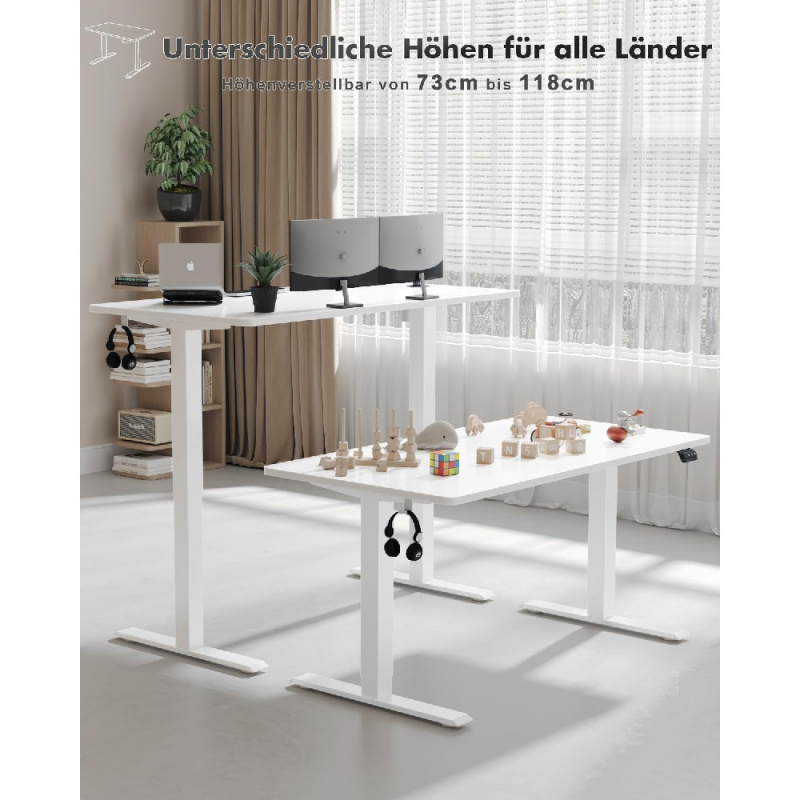 Höhenverstellbarer Schreibtisch, elektrischer Schreibtisch, Stehsitz, Bürotisch, Computer