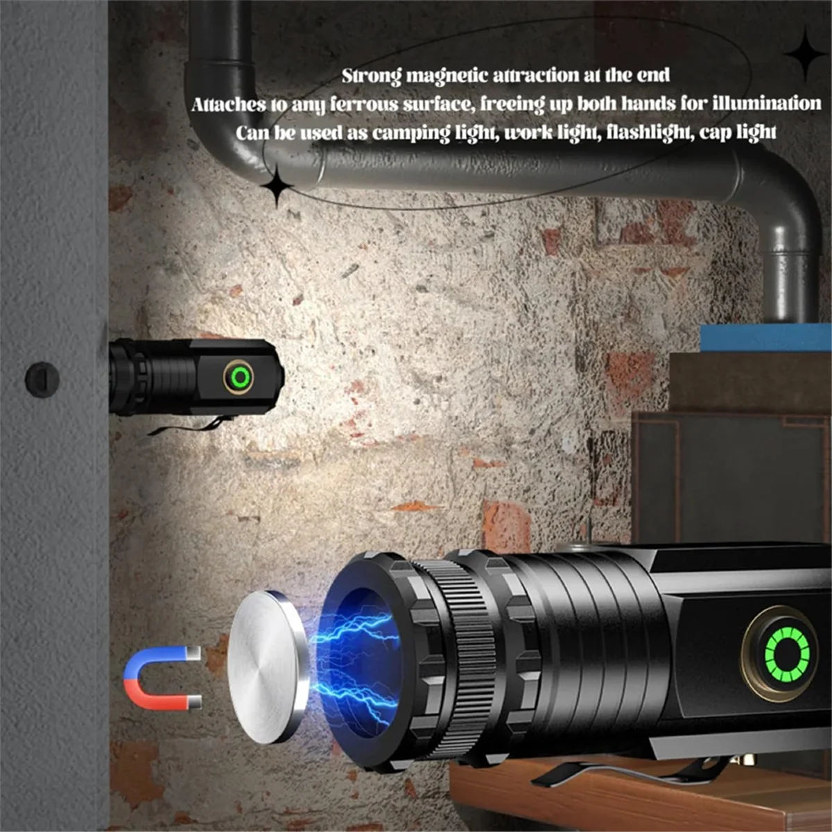 A71P High Powered Torches, Flash Light Rechargeable,Flashlight, High Lumens Magnetics Rechargeable Super Bright Flashlight