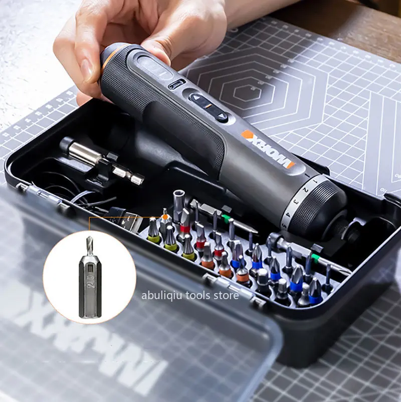 Worx 4V Mini Electrical Screwdriver Set WX242 WX240 Smart Cordless Electric Screw Driver USB Rechargeable 30 Bit Set Drill Tool