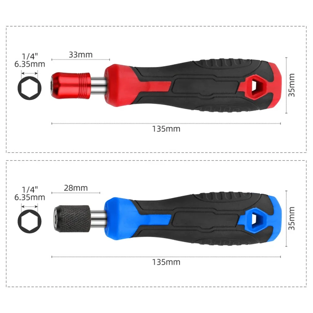 1pc 1/4'' Hex Screwdriver Handle Magnetic Screw Driver Bits Holder Self-Locking Adapter For Screwdriver Bits Socket Wrench Tools