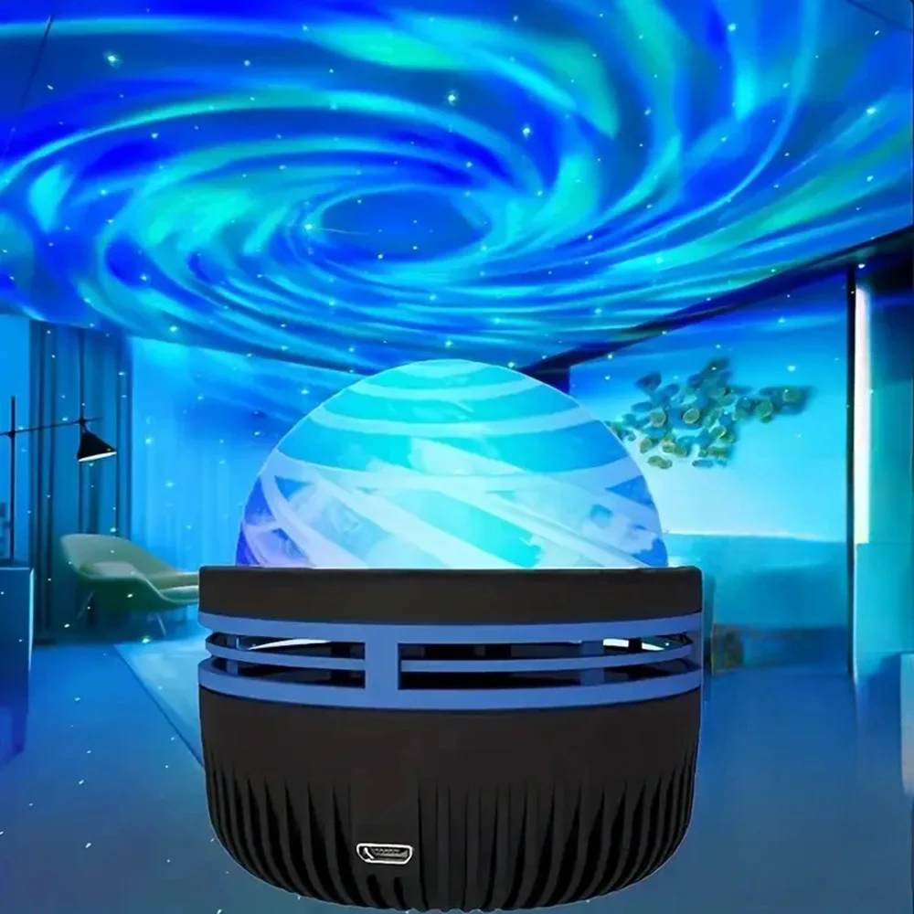 Lámpara de proyector de cielo estrellado para dormitorio, luz nocturna de galaxia, vórtice, estrella, Control remoto, proyección de dormitorio, bola mágica, LED